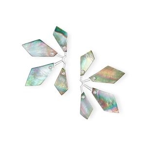 Malika Statement Earrings in Black Mother of Pearl